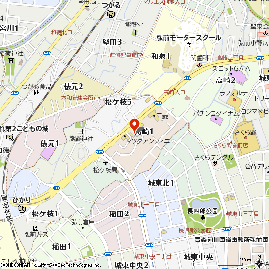 ブリヂストンタイヤサービス東日本(株)　ひろさき付近の地図